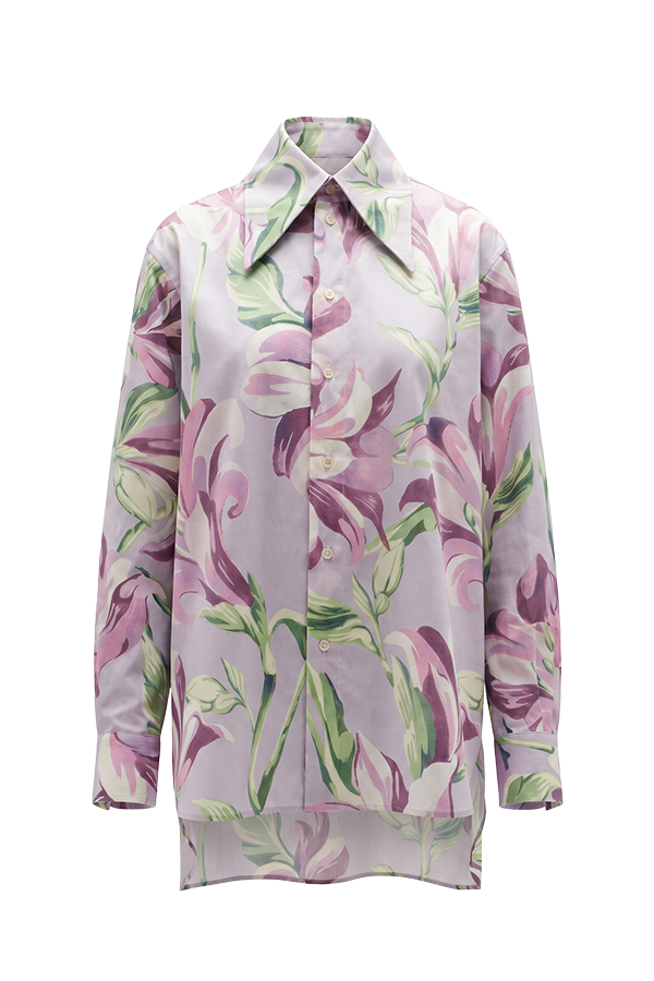 Kate Button Up Lilly Print