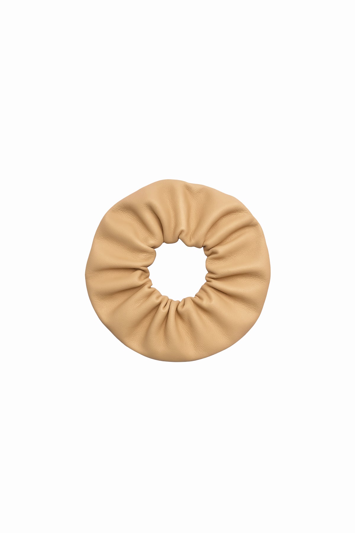 Leather Scrunchie in Tan