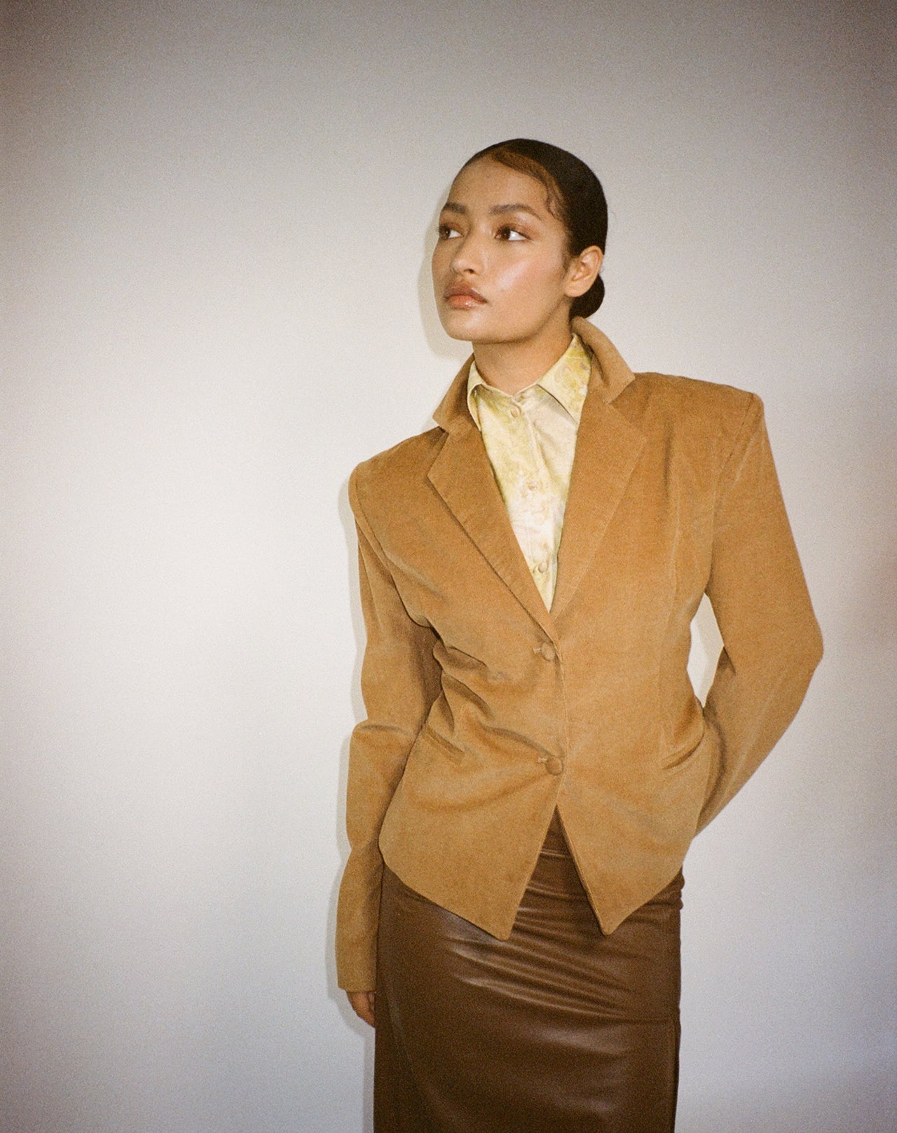 Muse Blazer in Tan Corduroy