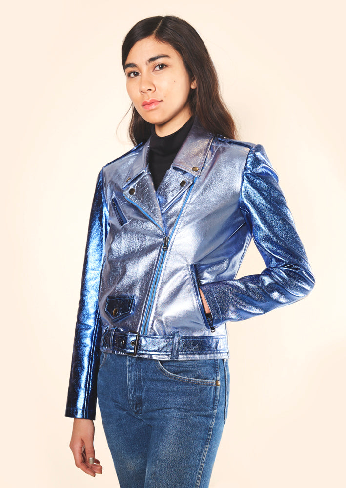 Metallic Moto Jacket Kyanite