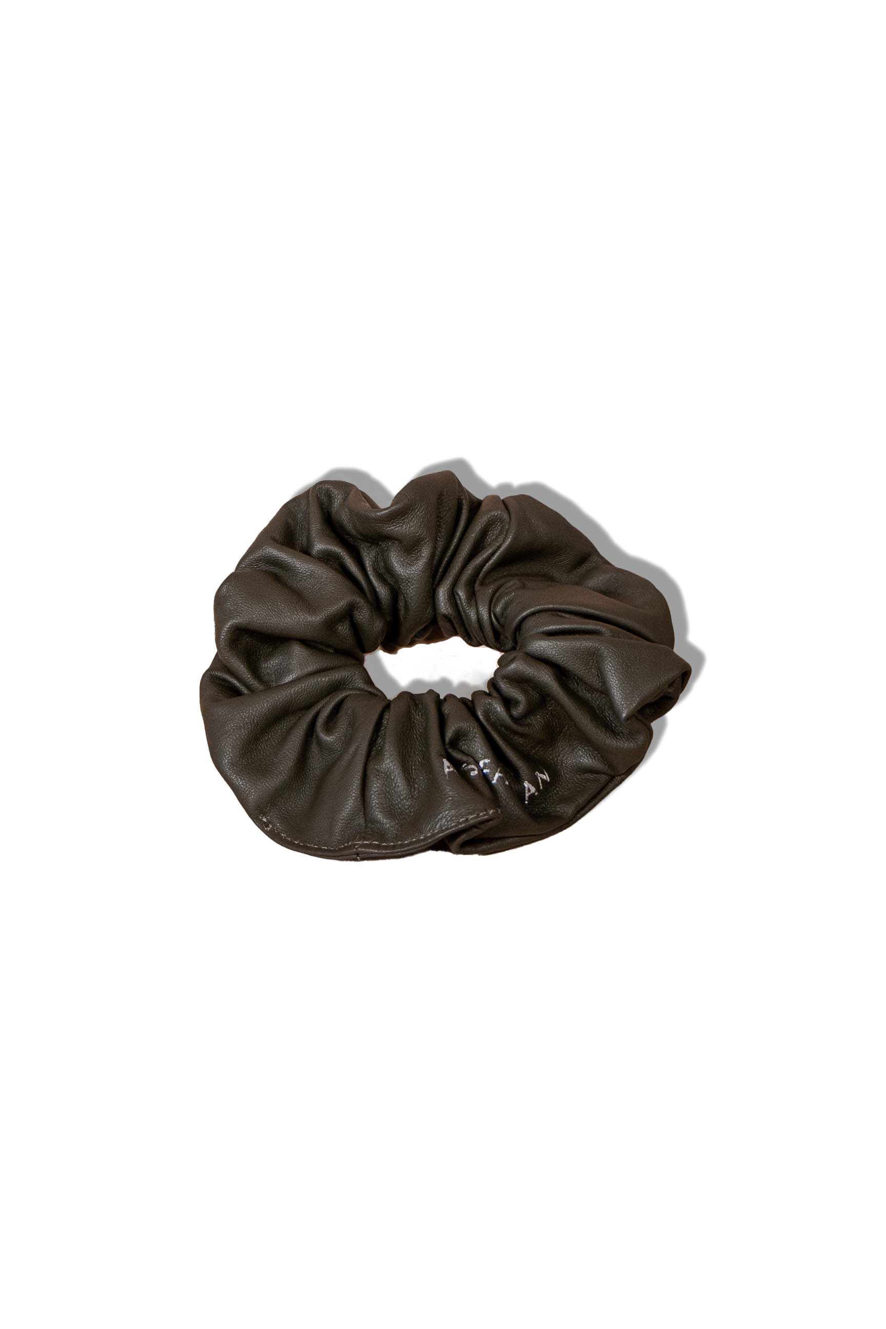 Leather Scrunchie Chocolate